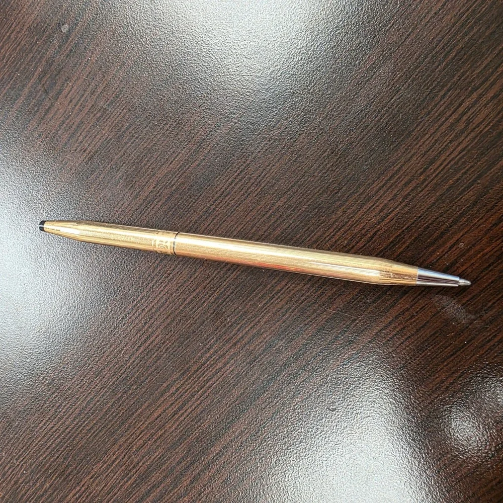 Cross 14KT Gold Filled Ballpoint Pen Vintage Pinstripe Made in USA 1/20 14K